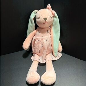 Adorable Pink and Green Bunny Plush Toy